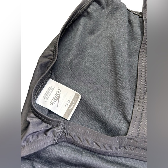 SPEEDO PRO LT womens black one piece swim training athletic racing swimsuit NWT - Picture 2 of 3